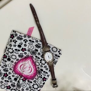 Vintage Brighton Watch Black Brown Stap